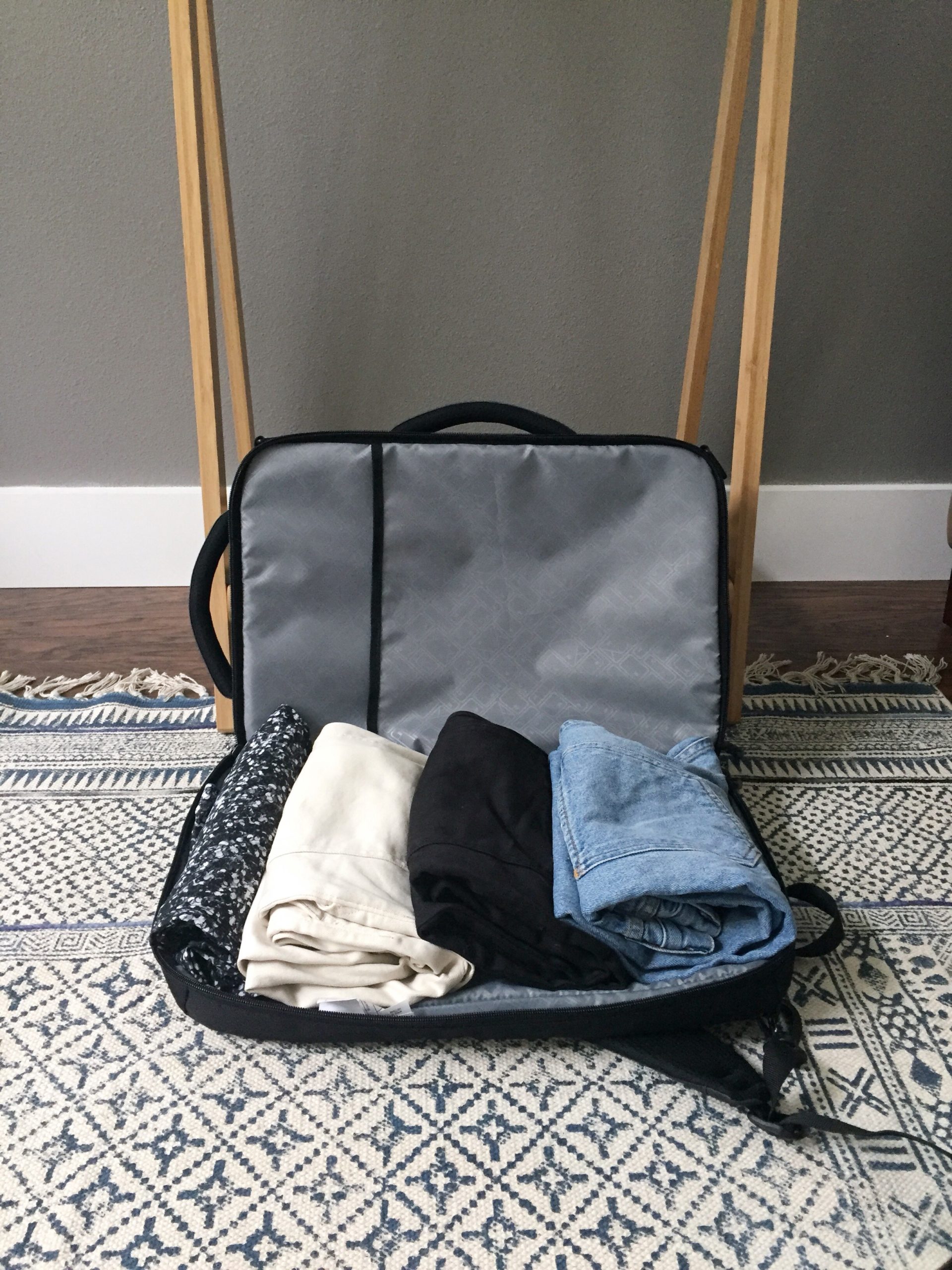 How I packed pants in my carry on luggage