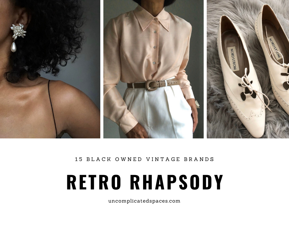 A collage of 3 images from Retro Rhapsody, one of the 15 black owned vintage brands on the list.
