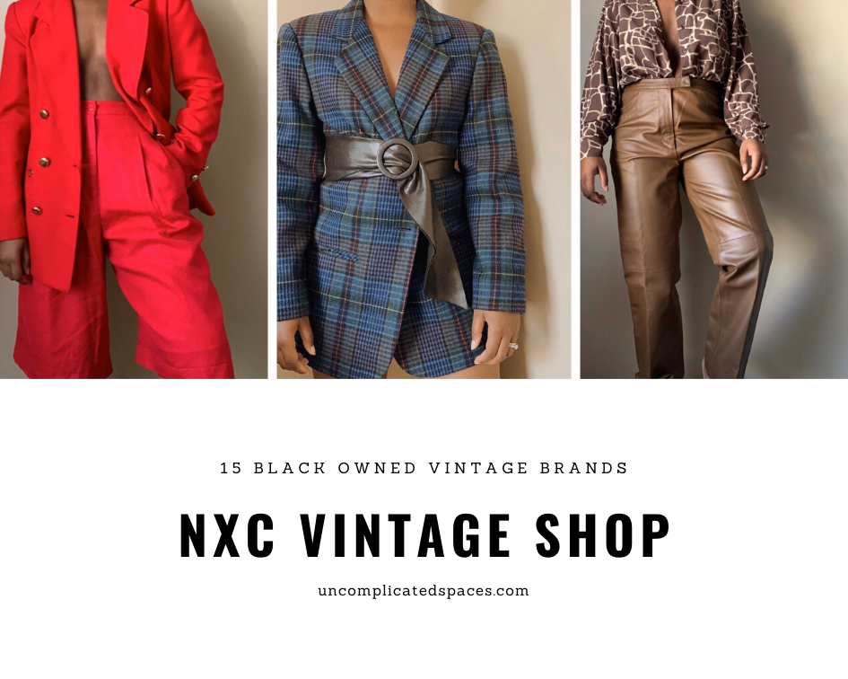 A collage of 3 images from NXC Vintage Shop, one of the 15 black owned vintage brands on the list.