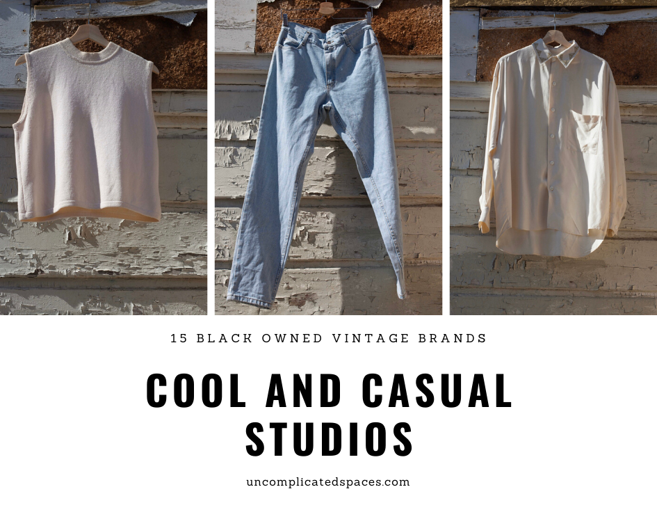 A collage of 3 images from Cool and Casual Studios, one of the 15 black owned vintage brands on the list.
