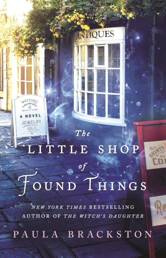 The first book I read as part of this monthly roundup: A picture of a book cover for The Little Shop of Found Things.