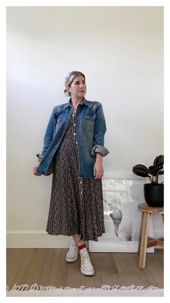 3 Ways To Style Midi Dresses For Fall | Denim jacket with dress, Outfits,  Coloured denim jacket