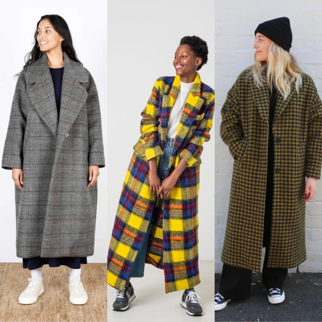 The final make nine entry is a long oversized coat. Here are 3 photos, side by side of a similar style of coat.